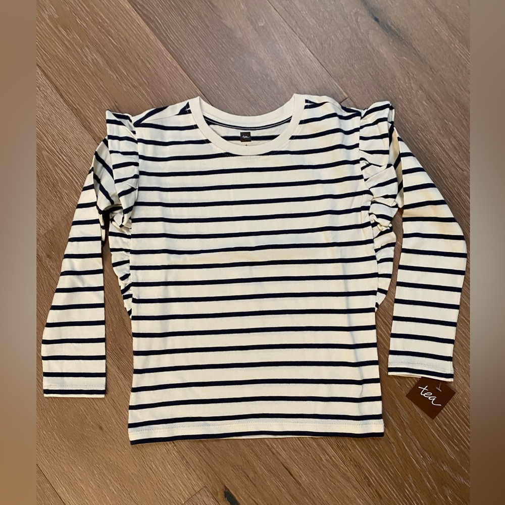 Tea Collection Ruffle Shoulder Shirt - Size 5 - NWT